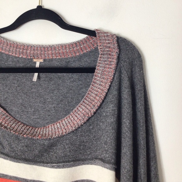 Free People large sweater women grey orange - Picture 2 of 11